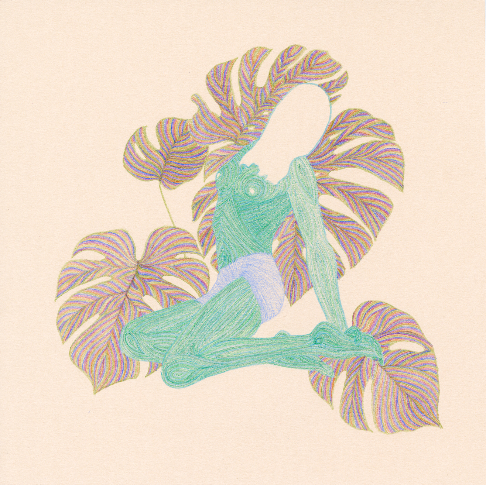 Body and Leaves, Green Blue Purple